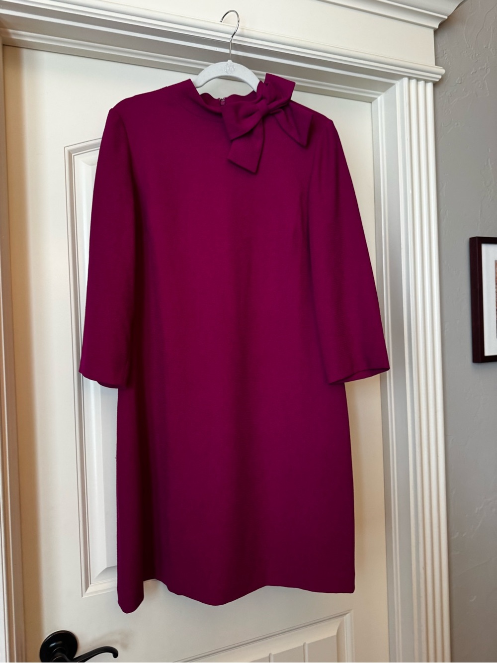 Eliza J Magenta Bow-Neck Shift Dress